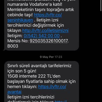 İstemediğim Vodafone Mesajlarından Bıktım!