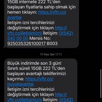 İstemediğim Vodafone Mesajlarından Bıktım!
