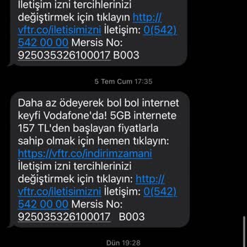 İstemediğim Vodafone Mesajlarından Bıktım!