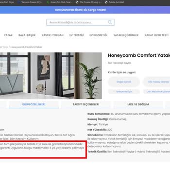 Lova Yatak Pişmanlığı ( Garanti Taahhüt'ünün Yerine Getirilmemesi)