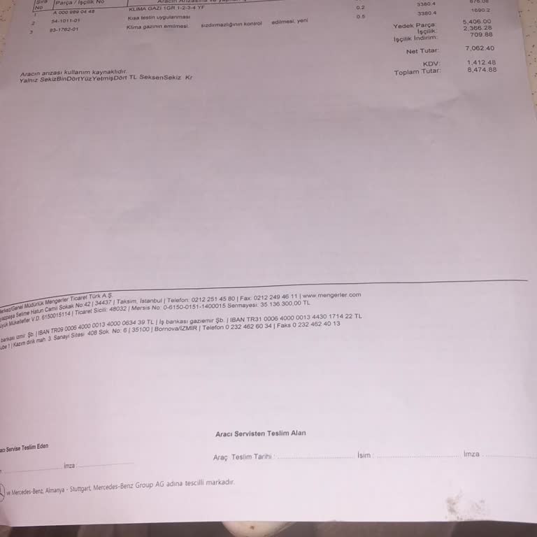 Mengerler Aracıma 3 Günde Klima Gazı Dolduramadı