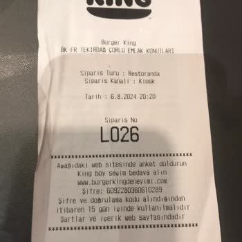 Burger King Çorlu Şubesi'nde Kalitesiz Ürün Ve Hizmet