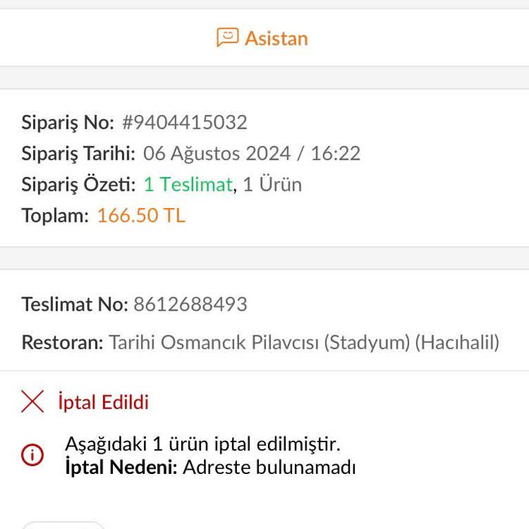 Trendyol Siparişim Yanlış Bilgi Nedeniyle İptal Edildi
