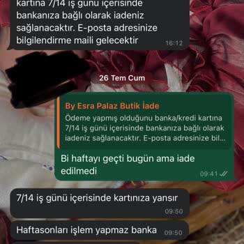 By Esra Palaz Butik İade Ettiğim Ürünün Parasını Geri Alamadım