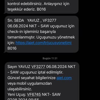 Ajet Uçuş İptali Ve Maddi Zarar