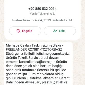 Teknosa Ve Fakir Süpürge Makinesi Mağduriyeti