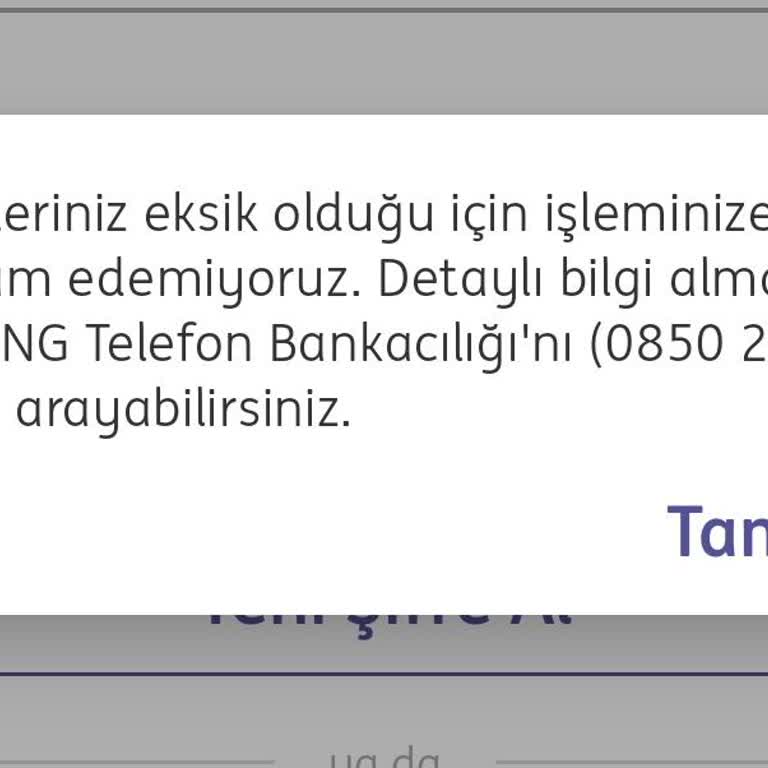 ING Bilgileriniz Eksik Hatasına Müşteri Hizmetleri Çözüm Bulamıyor