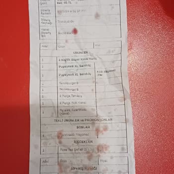 Popeyes Komple Hatalı Eksik Ürün Para İadesi