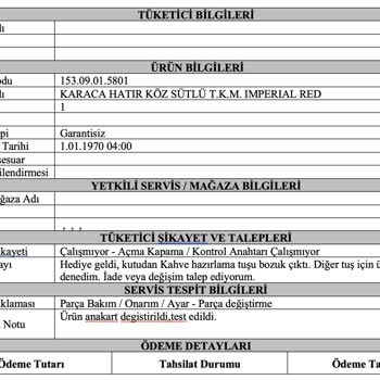 Karaca Züccaciye Karaca Türk Kahvesi Makinesi Kutudan Bozuk Çıktı