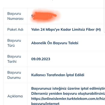 Türk Telekom Ev İnternet Başvurumu Haksiz Yere 9 Ay Sonra İptal Etmiş.