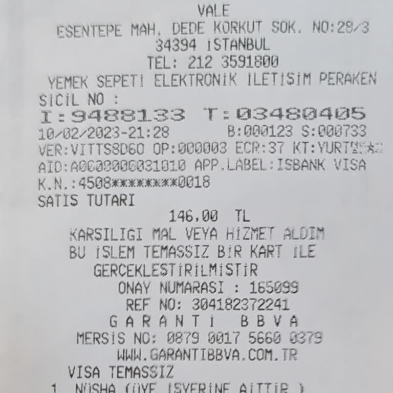 Yemeksepeti Alıcısına Ulaşmamış Veya Hiç Düzenlenmemiş Fatura Talebi