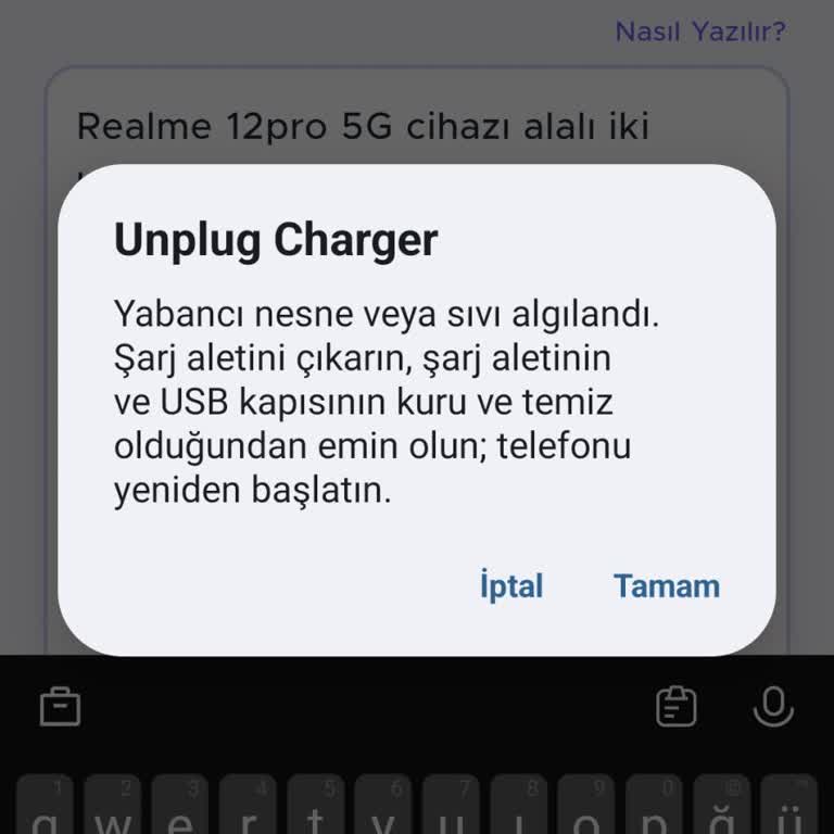 Realme Yabancı Nesne Veya Sıvı Algılandı Hatası