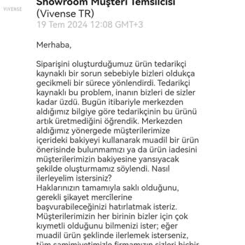 Vivense Üretimi Olmayan Malı Satıp Para İadesi Yapmıyor!