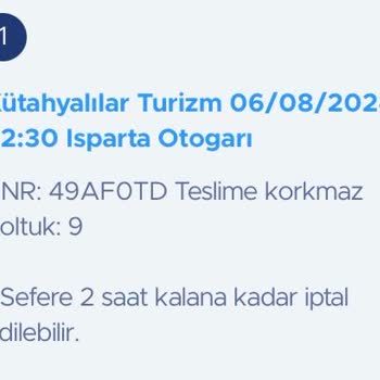 Kütahyalılar Turizm Geç Kalkan Otobüs Nedeniyle Uçak Kaçırma Riski