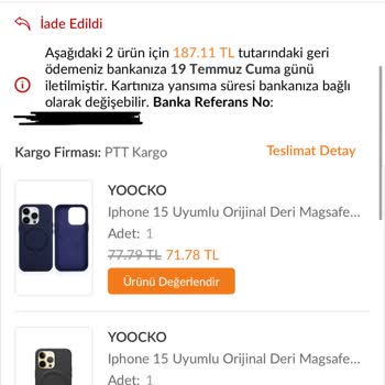 Trendyol'dan Aldığım Telefon Kılıfının İadesi Kabul Edilmedi