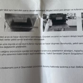 Media Markt'tan Alınan Bilgisayarın Servis Sorunu Ve Tozlu Teslimat