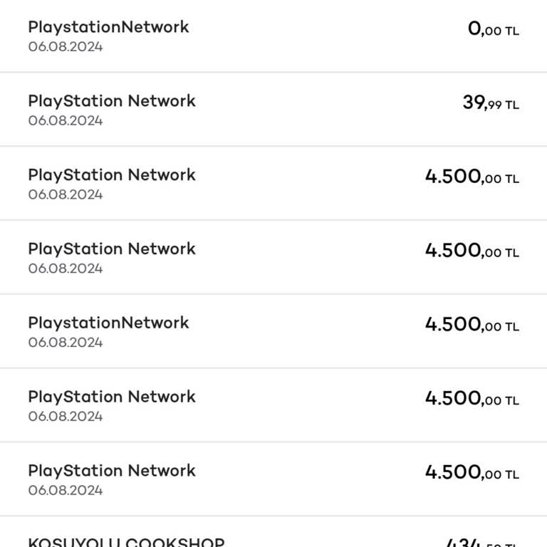 PlayStation Network Habersiz İzinsiz Kredi Kartından Para Çekimi