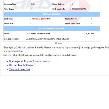 Aras Kargo Kargom Teslim Edilmedi
