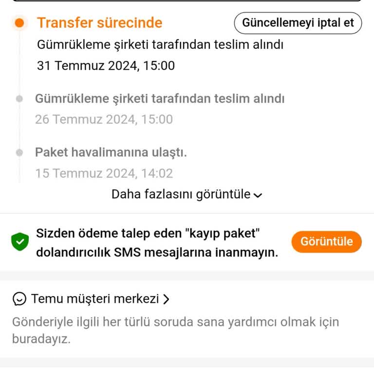 Temu Yeni Siparişler Gümrükte Takılıyor