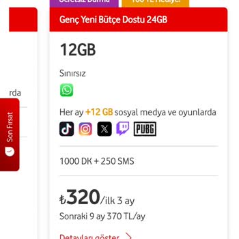 Vodafone Sosyal Medya Paketim Tanımlanmıyor