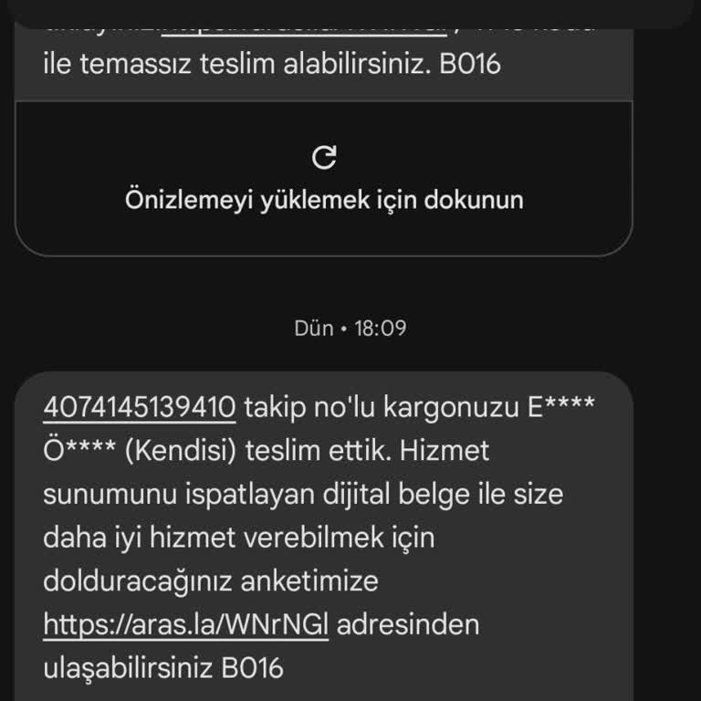 Aras Kargo Kargom Gelmemesine Rağmen Teslim Edildi Mesajı Geldi