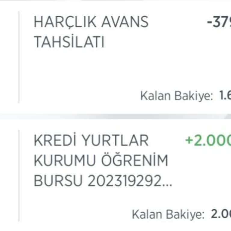 Kredi ve Yurtlar Kurumu Harçlık Avansı Tahsilatı