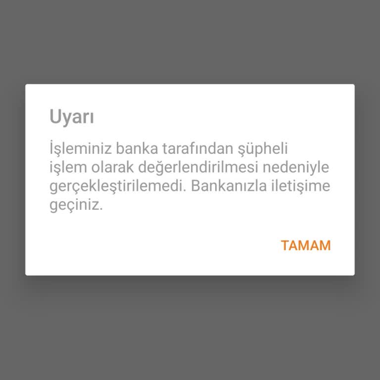 Ziraat Bankası Ziraat Kartımın Şüpheli İşlem Olarak Değerlendirilmesi