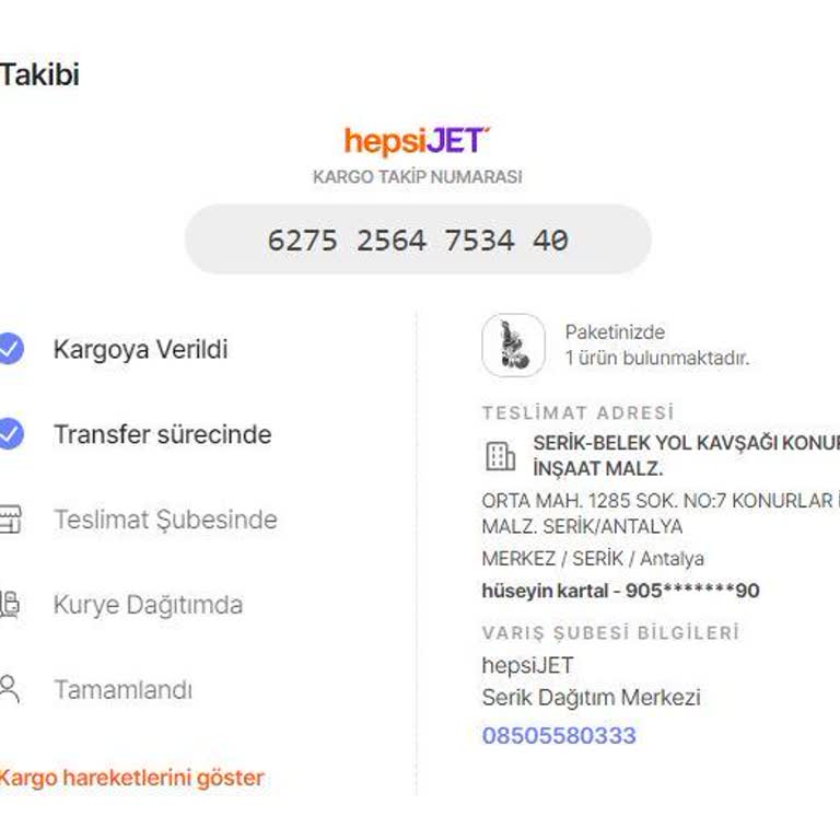 Hepsijet Teslim Edilemeyen Kargo Şikayeti