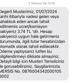 TEB Haksız Komisyon Talebi