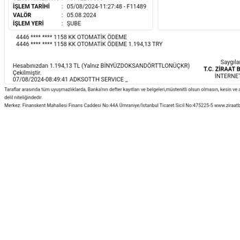 Ziraat Bankası Bilgim Dışında Para Transferi Yaptı