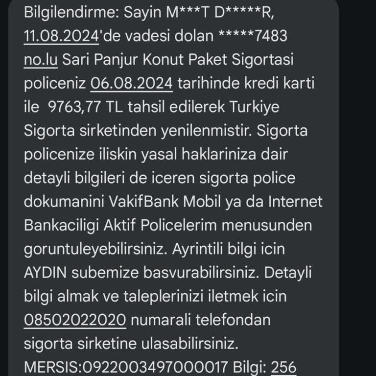 VakıfBank Sari Panjur Konut Paket Sigortası Mağduriyeti
