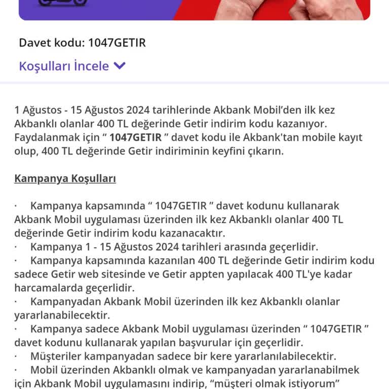 400 Tl Getir İndirim Kodumu Kullanamıyorum