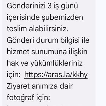 Aras Kargo Anamur Şubesi Şikayet