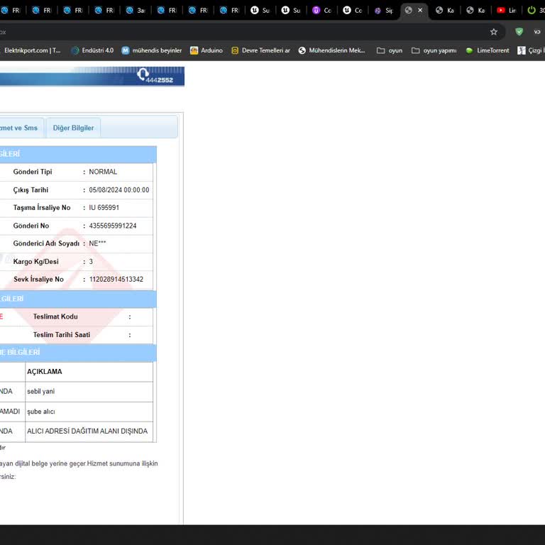 Aras Kargo Çark Şubesi Dağıtıma Çıkmadan Ürünü Geri Gönderecek