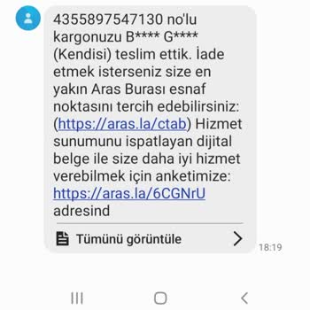 Aras Kargo Teslim Edilmeyen Kargonun Teslim Edilmiş Gibi Gösterilmesi