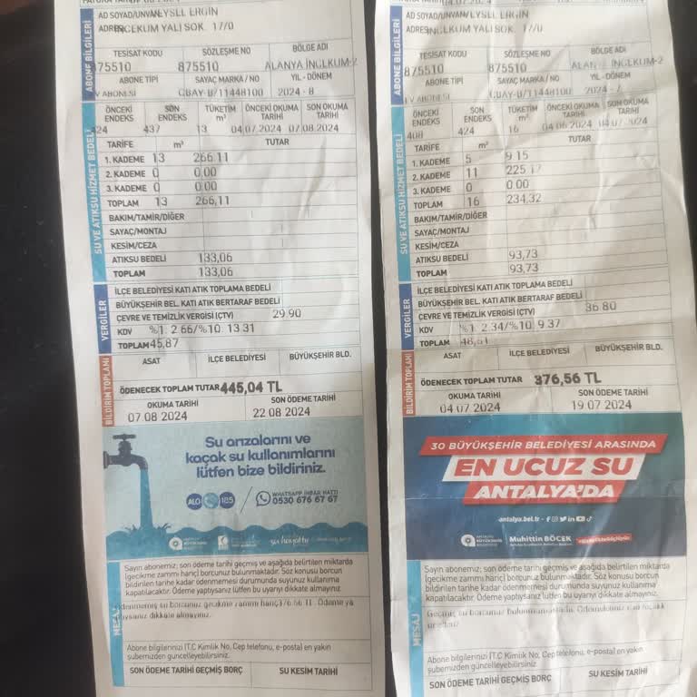 Asat Su Faturalarını Kabarık Gönderiyor
