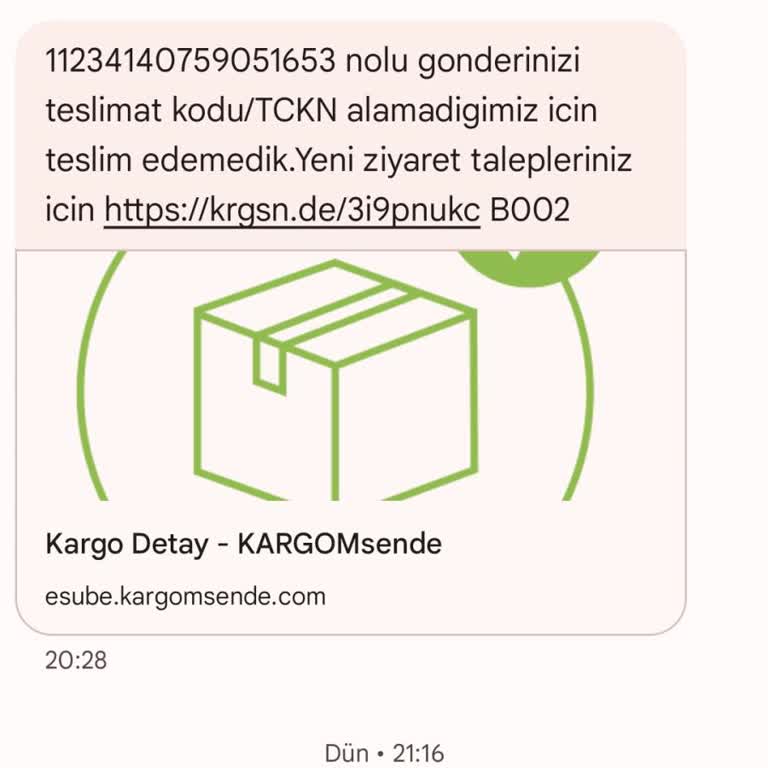 KARGOMsende Teslimat Sorunu İlgisizlik