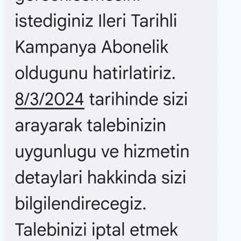 Turkcell İleri Tarihli Kampanya Değişikliği Talebi Karşılanmadı
