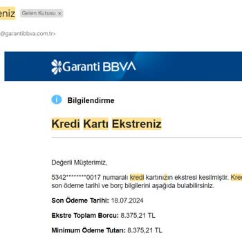 Garanti Bankası Hatalı Meblağda Yapılandırma