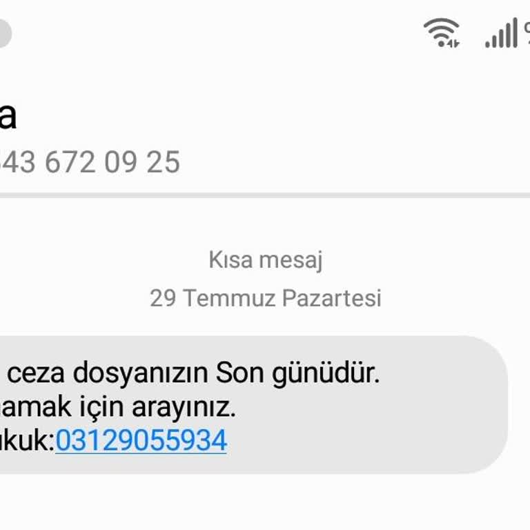 Referans Hukuk (SMS) tarafıma gönderilen yanıltıcı mesaj!