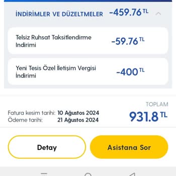 Turkcell Hizmet Almadığım İnternet İçin Fahiş Cayma Bedeli Ve Vergi Talebi