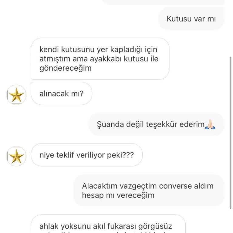 Gardrops Satıcı Tarafından Aşağılayıcı Sözler