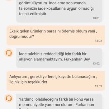 Trendyol GO'dan Verdiğim Sipariş Eksik Geldi Ve Ücreti İade Edilmedi