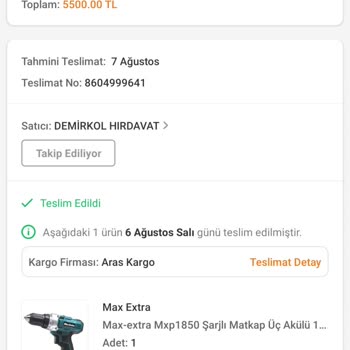 Trendyol Demirkol Hırdavat Şikayetçiyim