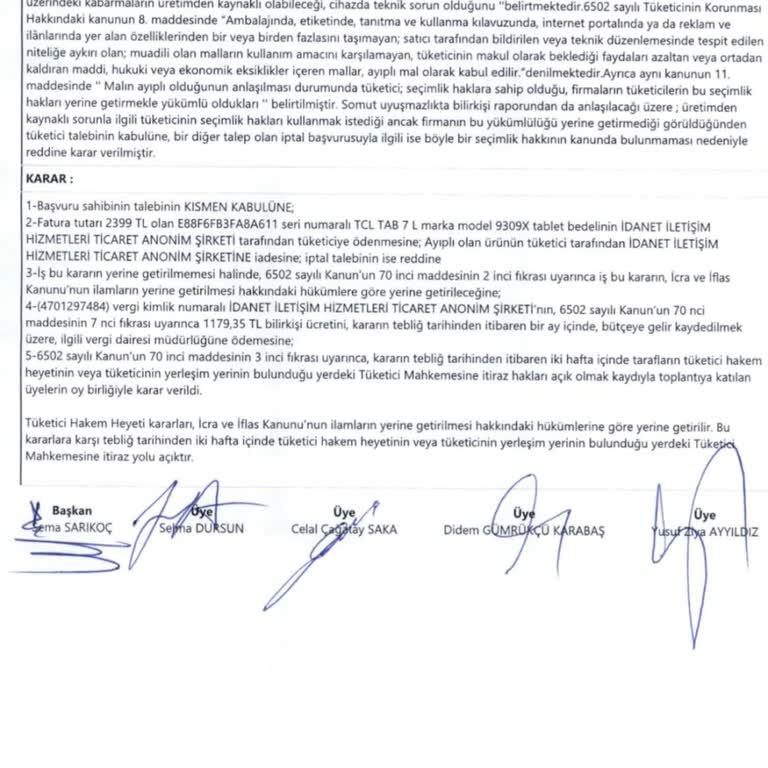 Superonline Turkcell'in Tüketici Kararının Uygulamaması Ve Muhatap Bulunmaması