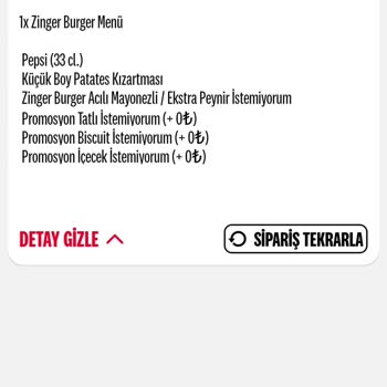 KFC Para İadesi Olmadı