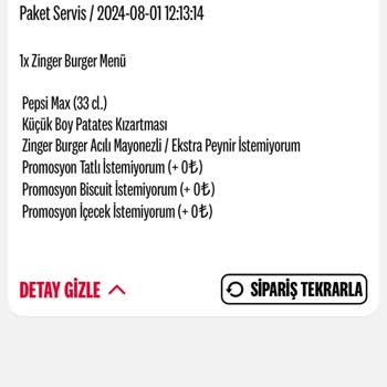 KFC Para İadesi Olmadı