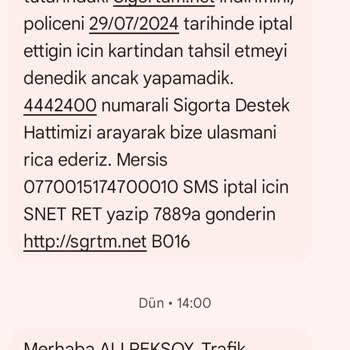 Sigortam Net İndirim Tutarını Rızam Olmadan Tahsil Etmek İstiyor