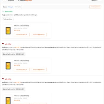 Trendyol Arızalı Ürün Değer Kaybı Mağduriyeti!