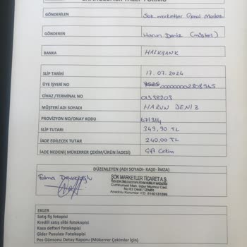 Şok Market Çift Çekim Para İadesi Yapılmadı